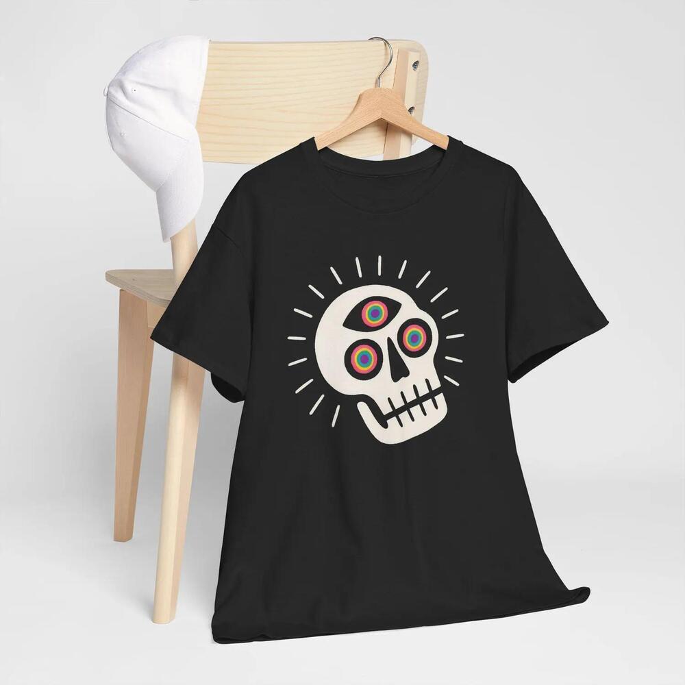 Skull Graphic Tee Unisex Cotton Halloween T-Shirt